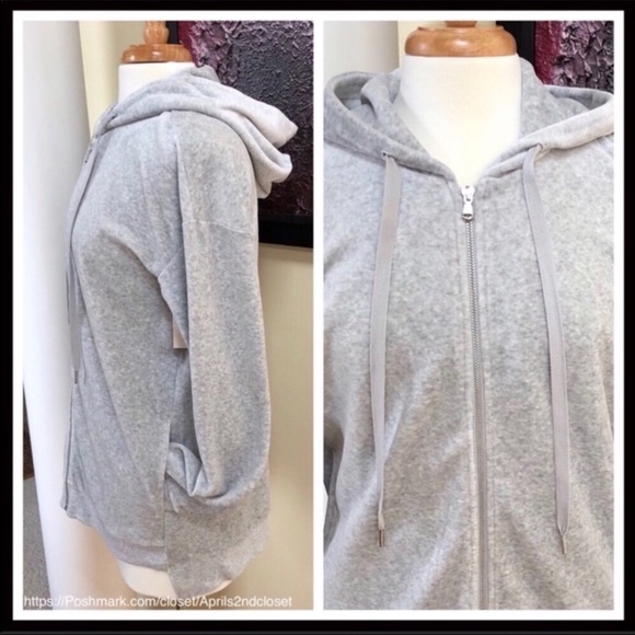 LUXE VELVET KNIT HOODIE ZIP UP HOODED JACKET A2C - Picture 6 of 8